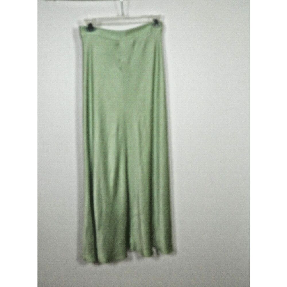 & Other Stories Skirt Size 4 Green Satin Midi